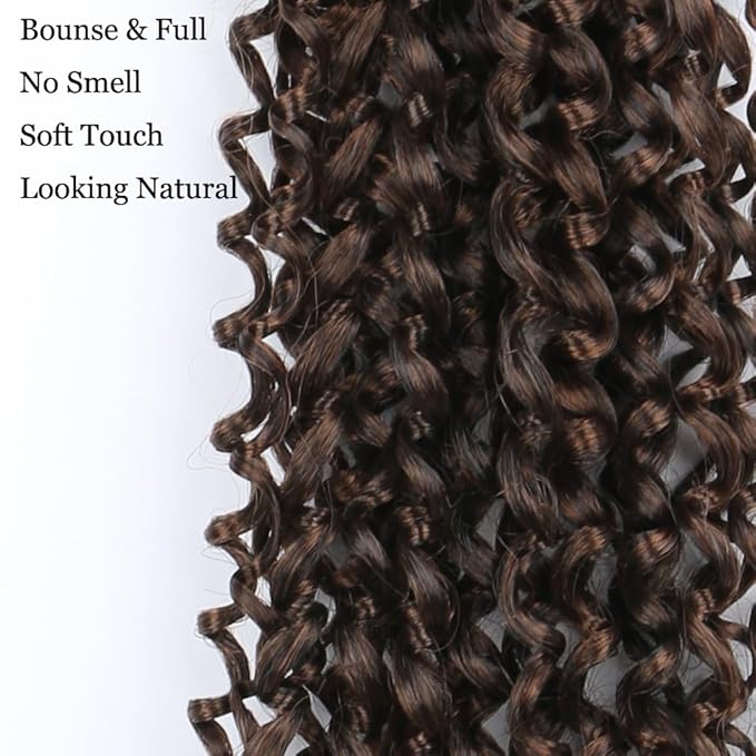 Passion Twist Hair Extensions Black to Brown Curly Crochet Hair 12 Inch Short Curly Braiding Hair 3 Packs Ombre Crochet Braids with Curls for Black Women(12",1B30)