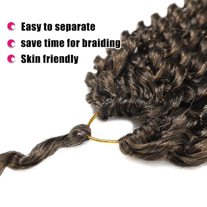 Passion Twist Hair 24 Inch Passion Twist Crochet Hair 6 Packs Water Wave Crochet Hair Passion Twist Hair Black Mixed Blonde Color Synthetic Hair Extensions for Women(24Inch,T27#）
