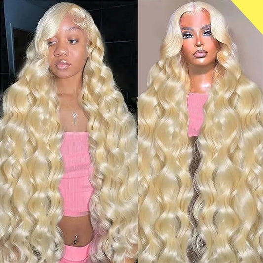 30 Inch 613 Blonde Wig Human Hair 180% Density 13x6 Body Wave Lace Front Wigs Human Hair Glueless Wigs Pre Plucked With Baby Hair (30 inch, 613 Blonde Wig)