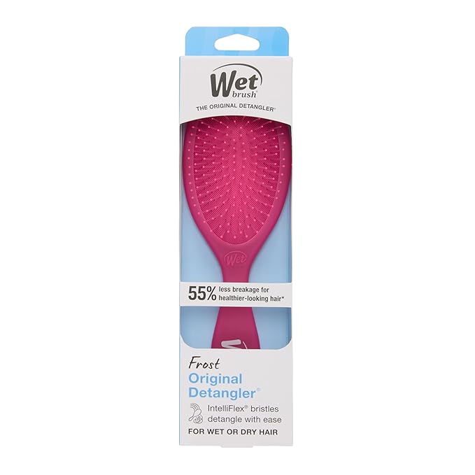 Wet Brush Original Detangler Hair Brush, Pink Frost - Ultra-Soft IntelliFlex Bristles - Detangling Brush Glides Through Tangles For All Hair Types (Wet Dry & Damaged Hair) - Women & Men
