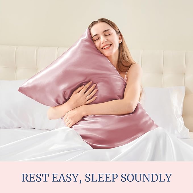 BEDELITE Satin Pillowcase for Hair and Skin, Super Soft Similar to Silk Pillow Cases 4 Pack with Envelope Closure, Cooling Pillowcases for Women Men (20"x26" Standard Size, Nostalgia)