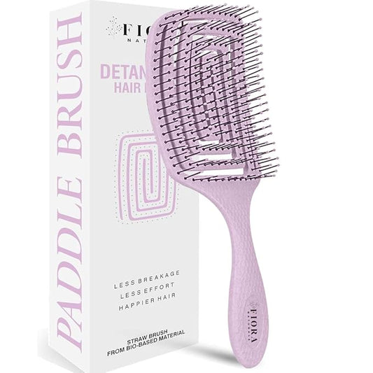 Fiora Naturals Paddle Hair Brush for Thick Hair - Detangler Brush for women - Vented Hairbrush for Gentle Detangling, Best Hair Brush for Wet or Dry Hair - Pink
