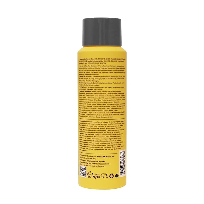 Shampoo for Kinky-Coily Hair | Sulfate-Free - 400ml (13.5 oz) | Gently Cleanses, Moisturizes, Maintains, and Defines Kinks | Made in Canada Curly Hair Products