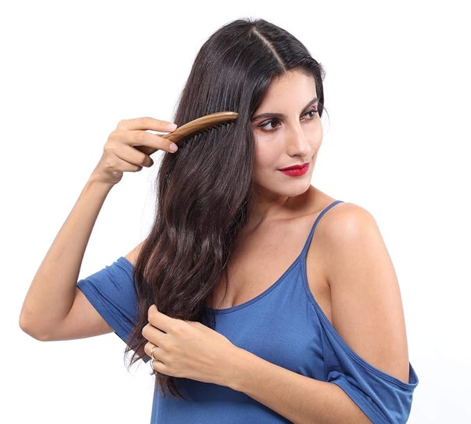 Louise Maelys Hair Comb Wooden Wide Tooth Combs for Curly Hair Detangling Sandalwood
