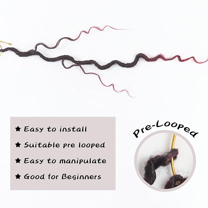 Goddess Locs Crochet Hair,Vemet 16 Inch 9 Packs Synthetic Faux Locs Crochet Hair for Black Women,River Locs Hair Extensions Boho Style Pre looped Faux Locs with Curly Ends