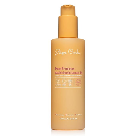 Rizos Curls Multivitamin Leave-In Heat Protection Up to 450°F – Strengthen, Repair & Add Shine to Straight, Wavy, Curly, Coily Hair Types 1a–4c – Sulfate & Paraben Free