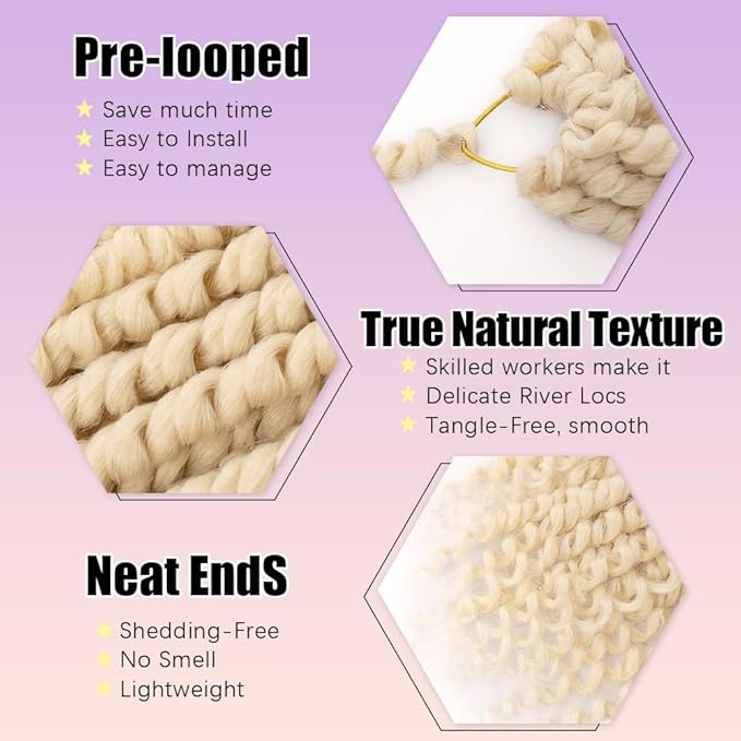 18inch Passion Twist Crochet Hair 96 Stands Pre-Twisted Passion Twist Hair 6 Packs Pre-Looped Passion Twists Braids Synthetic Passion Twist Crochet Braids Hair Extensions (613#, 18 inch)