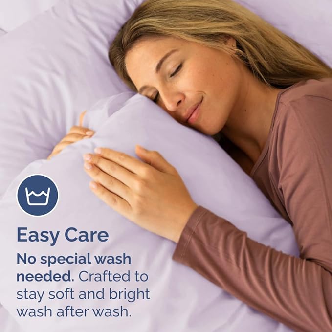 King Pillow Cases Set of 2 - Ultra Soft Hotel Quality Pillowcase Covers - Comfy, Cozy & Wrinkle Free - Shrinkage and Fade Resistant - Machine Washable Pillow Protectors - 2 Piece Set - Light Lavender