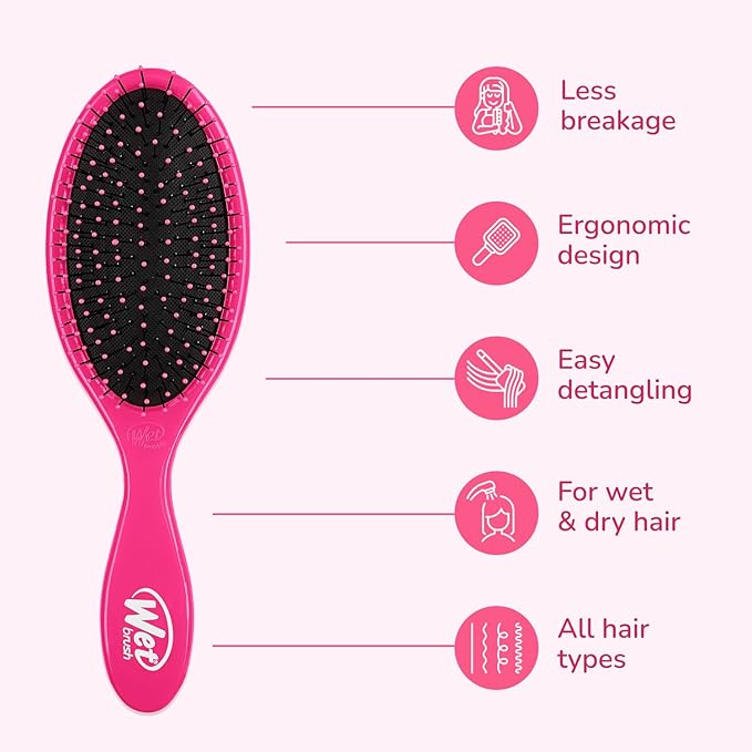Wet Brush Original Detangler Hair Brush 2-Pack, Pink & Purple, Perfect Stocking Stuffer Set for Women & Men, Ultra-Soft IntelliFlex Bristles for Wet or Dry Hair, Holiday Gift Essential