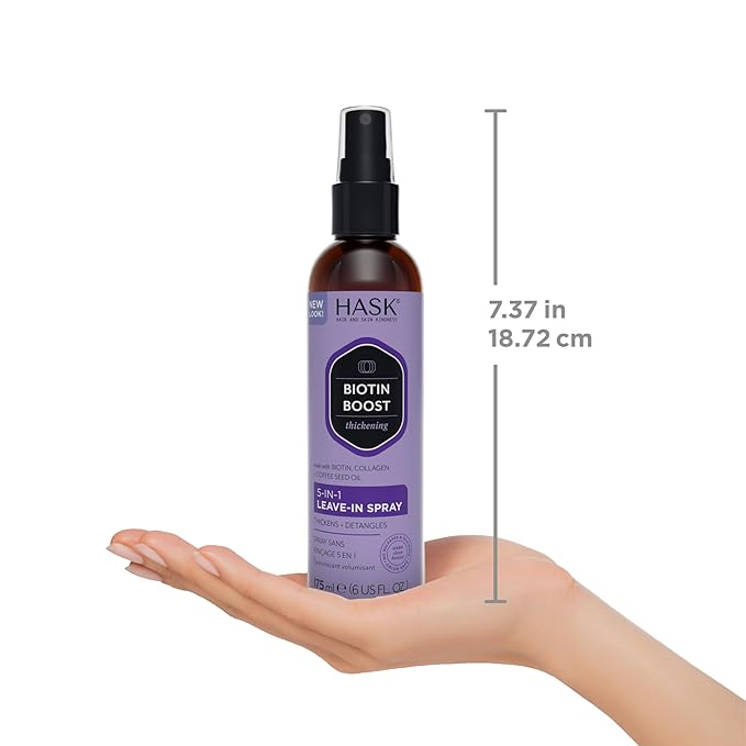HASK Biotin Thicken 5-in-1 Leave-In Conditioner Duo (6oz-Qty 2) & Argan Oil Deep Conditioner Packette, Color Safe, Sulfate-Free, Paraben-Free, Gluten-Free, for All Hair Types