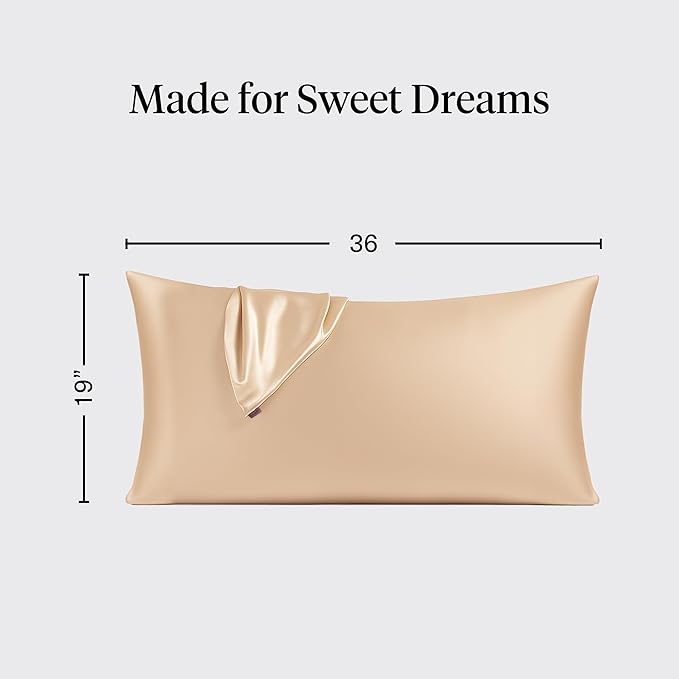 Kitsch Satin Pillowcase, Softer Than Silk Pillow Cases King, Cooling Pillow Covers, Satin Pillowcase with Zipper for Hair, Skin & Quality Sleep, Wrinkle-Free & Smooth, King Size 19"x36", Champagne