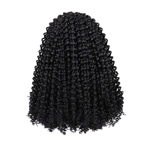 Dorsanee Black Passion Twist Hair 12 Inch 7 Packs Water Wave Crochet Hair Long Bohemian Curly Braiding Hair for Butterfly Locs, Faux Locs, Boho Style Spring Twist Crochet Braids (1#)