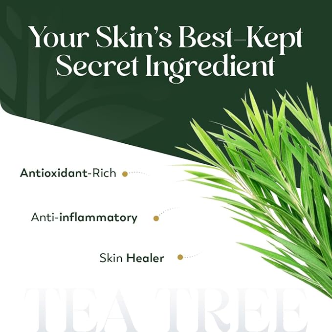 Tea Tree Essential Oil for Skin - Huge 3.3 Fl Oz - 100% Pure - Premium Grade with Glass Dropper, Undiluted, Non-GMO