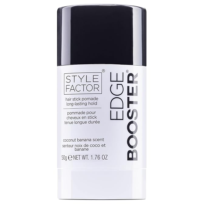 Style Factor EDGE BOOSTER Hair Wax Stick Pomade with Beeswax | Strong Hold Slick Stick for Flyaways, Edges & Baby Hair for Sleek Buns & Ponytails | Stocking Stuffers for Women Girls | Coconut Banana