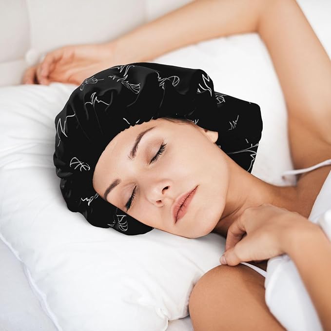 Silk Bonnet for Sleeping, Satin Hair Bonnets, Soft Elastic Band Silk Sleep Cap, Hair Wrap for Women