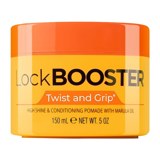 Style Factor Lock BOOSTER Twist & Grip Braid Gel (5 Oz.) with Marula Oil — Strong Hold, Flake-Free, Frizz-Free Hair Braiding Gel for Defined & Long-Lasting Twists, Locs & Braids