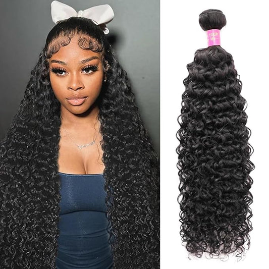 12A Grade Water Wave 1 Bundle Water Curly one Bundle Human Hair 18 Inch 100% Unprocessed Brazilian Virgin Human Hair Bundle Natural Black