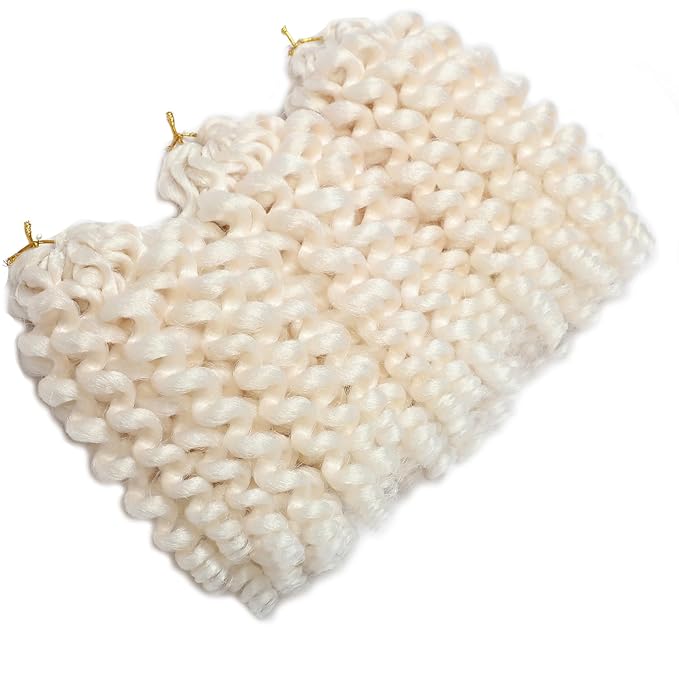 White 3Packs 2X Ringlet Wand Curl Jamaican Bounce 8 inch Synthetic Pre Looped Crochet Hair Extensions Crochet Braiding Hair 20 Roots