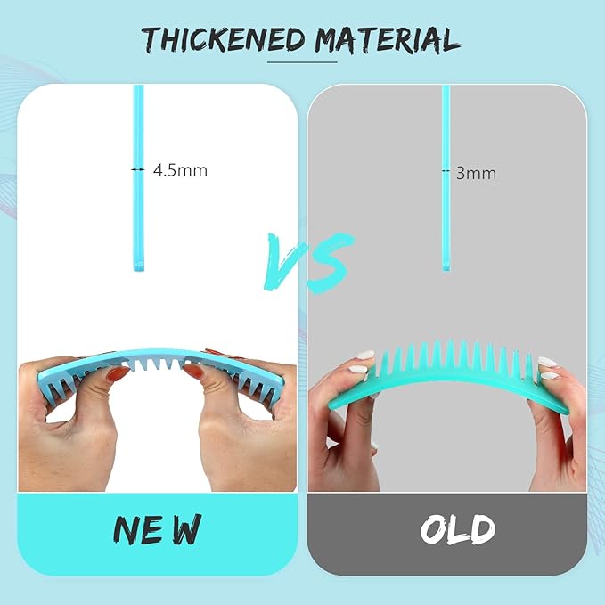 Patelai Wide Tooth Comb Large Hair Detangling Comb for Curly, Wet Dry Hair, No Handle Detangler Accessories(Blue, Mint)