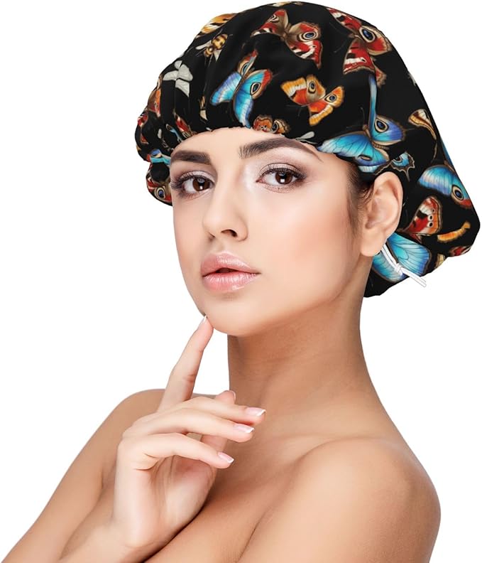 Silk Hair Bonnet for Sleeping, Double Layer Hair Bonnet for Curly Natural Frizz