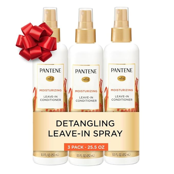 Pantene Conditioning Detangler Spray, Pro-V Repair & Protect, Nutrient Boost for Damaged Hair, Antioxidant Enriched, Leave-In Conditioner, Smooth & Shine, Sulfate-Free, 8.5 Fl Oz, 3 Pack