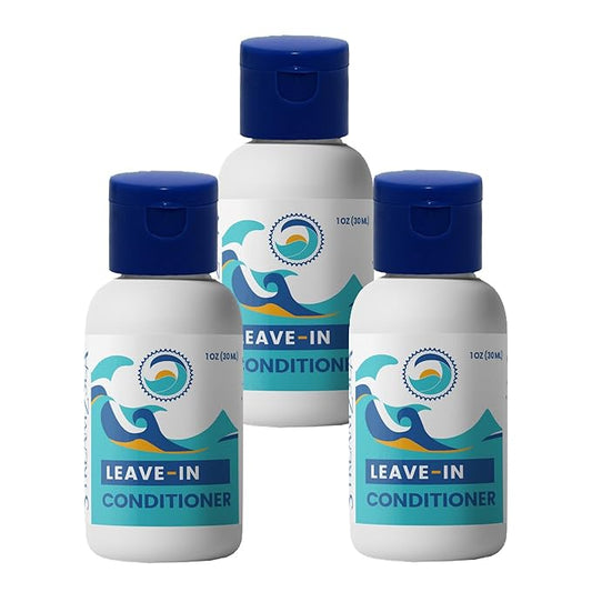 Stream2Sea Travel Size Sulfate Free Leave-In Hair Conditioner with Sun Protection, 1oz Each, Pack of 3 | Travel Size