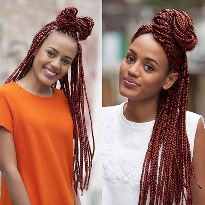 AQINBEL Braiding Hair 26 Inches 8 Bundles/Pack Pre Stretched Braiding Hair Ginger Braiding Hair Pre Stretched Itch Free Yaki Texture Hot Water Setting Hair for Braiding Extensions (350#-Dark Ginger)