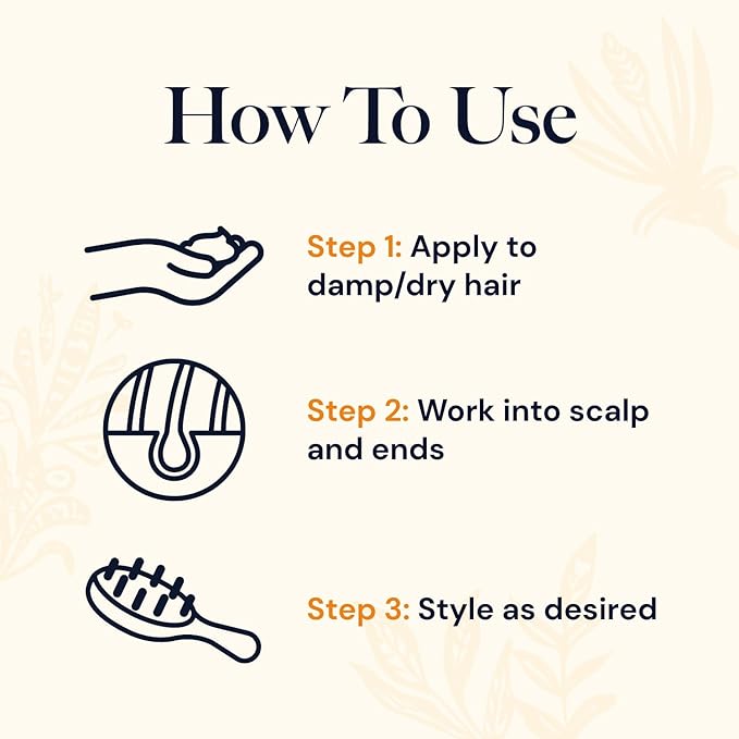 Sky and Sol Hair Cream Leave-In Conditioner | Deep Nourishing Treatment for Dry Damaged Curly Wavy Hair | Shine Volume Moisturizer