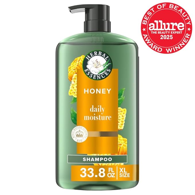 Herbal Essences Sulfate Free Shampoo with Honey for Daily Moisture, Nourishes Dry Hair, Moisturizing Shampoo with Certified Camellia Oil and Aloe Vera, Lightweight For All Hair Types, 33.8oz