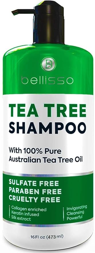Tea Tree Oil Shampoo - Sulfate and Paraben Free with Collagen Keratin - Ideal for Women and Men with Oily Hair and Scalp Buildup - Anti Dandruff Treatment for Itchy, Dry Scalps – Salon Grade Products