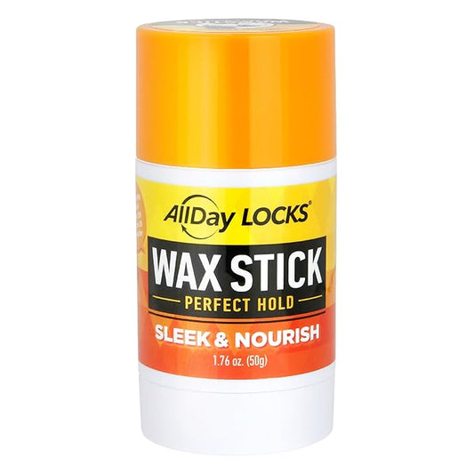 AllDay Locks Wax Stick (1.76 oz) | Hair Styling Edge Control Slick Stick | Non-Greasy, Easy-to-Use | Compact & Mess-Free Frizz Tamer | Olive, Coconut, Avocado, Shea Infused | 1.76 oz