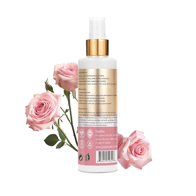 6.8Fl.oz Rose Water Hair Spray for Scalp Moisturizing, Natural Loc Gel for Retwist, Rosewater for Hair Refreshing