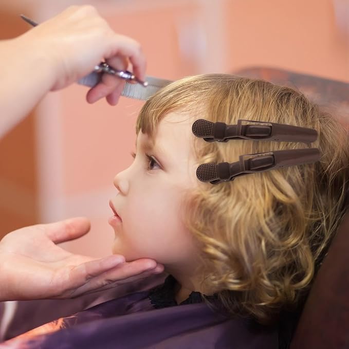 24 Pack Alligator Hair Clips, Professional Clips for Hair Sectioning, Hair Styling Accessories for Women Men Girls Teens，Coffee