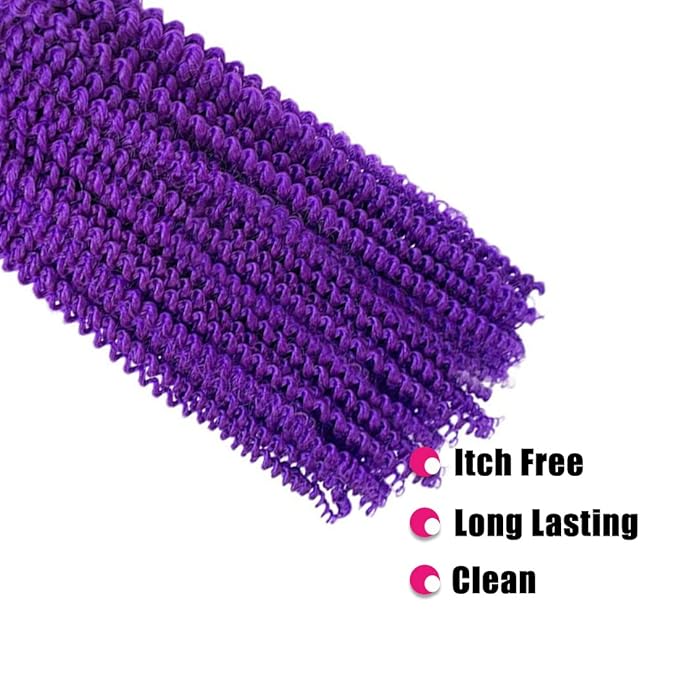 24 inch Purple Passion Twist Hair 2 Packs Water Wave Crochet Hair Passion Twist Braiding Hair Synthetic Extensions for Black Women (24 Inch Purple)