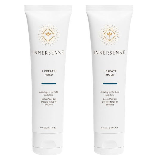 INNERSENSE Organic Beauty - Natural I Create Hold Styling Gel | Strong Hold, Structure, Shine | Non-Toxic, Cruelty-Free, Clean Haircare (2 Pack - 2 fl oz | 59.1 mL each)