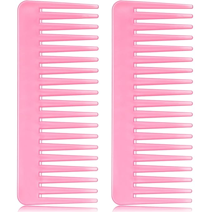Patelai Wide Tooth Comb Large Hair Detangling Comb for Curly, Wet Dry Hair, No Handle Detangler Accessories(Pink)