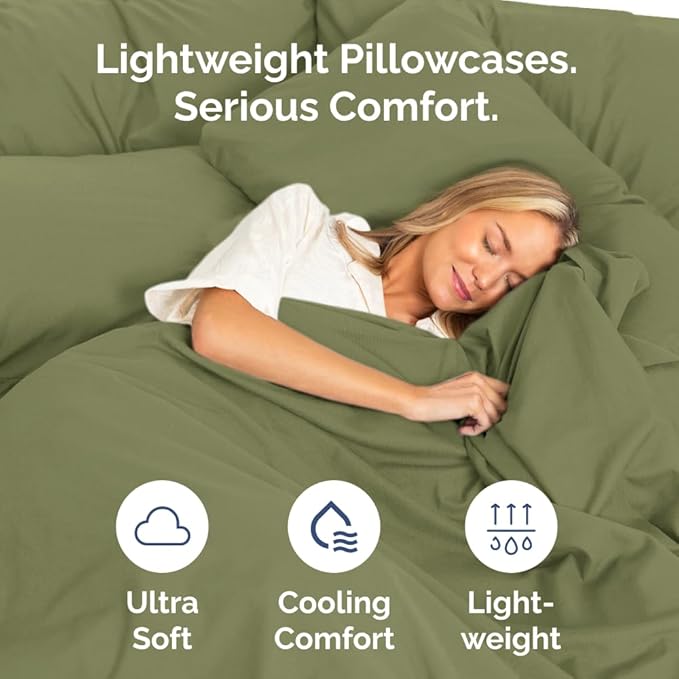 Queen Pillow Cases Set of 8 - Ultra Soft Hotel Quality Pillowcase Covers - Comfy, Cozy & Wrinkle Free - Shrink, Stain & Fade Resistant - Machine Washable Pillow Protectors - 8 Piece Set - Sage Green