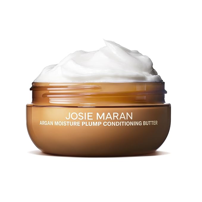 Josie Maran Argan Moisture Hair Conditioner Butter - Deep Conditioner for Added Volume, Body & Shine - Enriches Hair with Hydration and Strengthens Strands for Less Breakage - Juicy Fruits (6 Fl Oz)