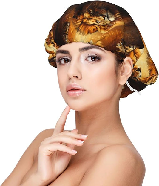 Silk Hair Bonnet for Sleeping, Double Layer Hair Bonnet for Curly Natural Frizz