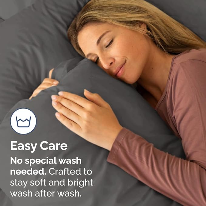 King Pillow Cases Set of 4 - Ultra Soft Hotel Quality Pillowcase Covers - Comfy, Cozy & Wrinkle Free - Shrinkage, Stain and Fade Resistant - Machine Washable Pillow Protectors - 4 Piece Set - Charcoal