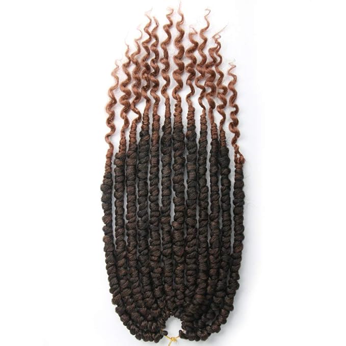 14 Inch Twist Crochet Hair Spring Twist Crochet Senegalese 8 Packs Crochet Hair For Black Women (14inch (Pack of 8), T1B/30#)