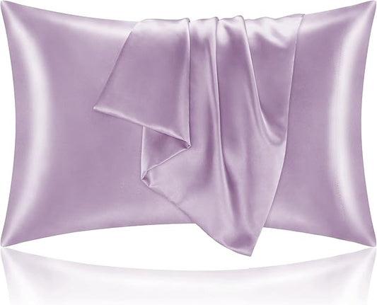 BEDELITE Satin Pillowcase for Hair and Skin, Super Soft and Cooling Similar to Silk Pillow Cases 2 Pack with Envelope Closure, Gift for Women Men(20"x30" Queen Size, Lavender)