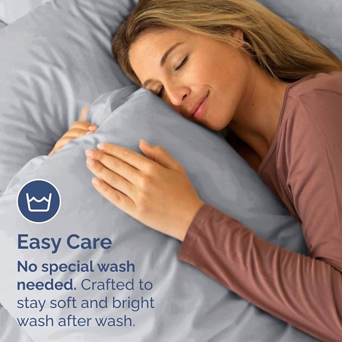 King Pillow Cases Set of 8 - Ultra Soft Hotel Quality Pillowcase Covers - Comfy. Cozy & Wrinkle Free - Shrink, Stain and Fade Resistant - Machine Washable Pillow Protectors - 8 Piece Set - Steel Blue