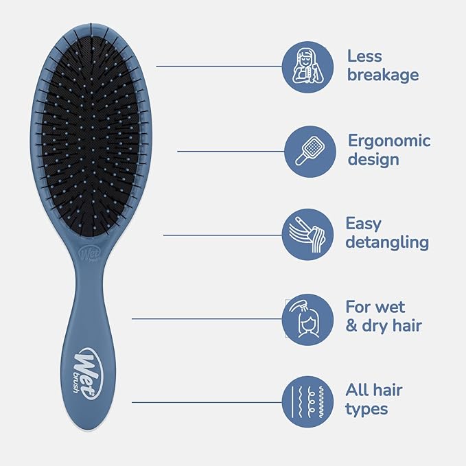 Wet Brush Original Detangler Hair Brush, Elemental Blue, Ultra-Soft IntelliFlex Bristles, Detangling Bristles Glide Through Tangles (Wet Dry & Damaged Hair), Women & Men