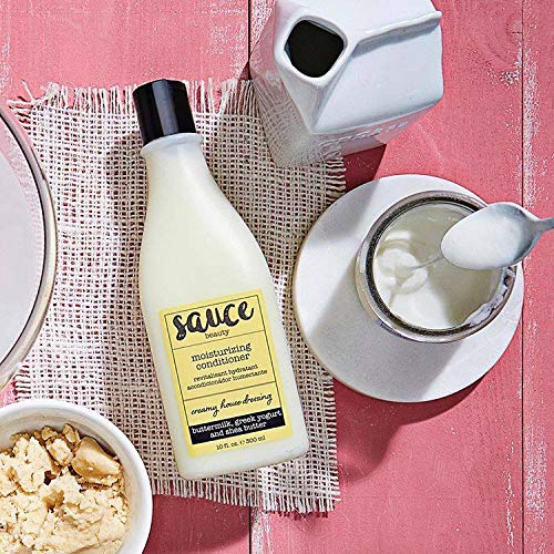 SAUCE BEAUTY Creamy House Dressing Hair Conditioner for Curly Hair, Fine to Medium Hair - Frizz Control Detangler (10 Fl Oz) | Moisturizing, with Shea Butter, Buttermilk, Greek Yogurt