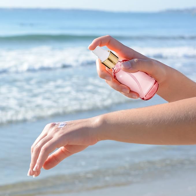 Roshtia 30 Pcs 2 oz/ 60 ml Clear Glass Spray Bottle Refillable Perfume Atomizer Clear Decorative Empty Bottles with Fine Mist Sprayer Pump for Face Body Travel