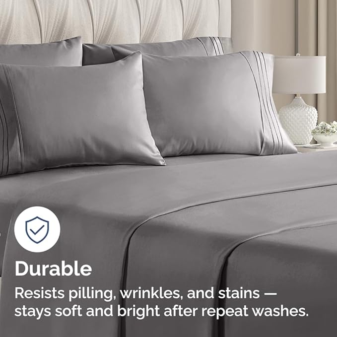 King Pillow Cases Set of 10 - Ultra Soft Hotel Quality Pillowcase Covers - Comfy. Cozy & Wrinkle Free - Shrink, Stain and Fade Resistant - Machine Washable Pillow Protectors - 10 Piece Set - Dark Grey