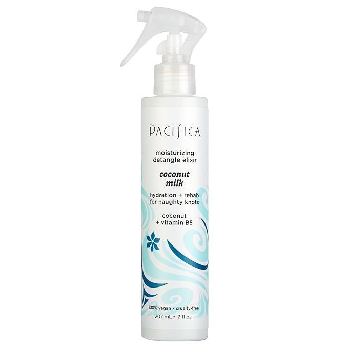 Pacifica Coconut Milk Hair Detangler Spray – Leave-In Conditioning Elixir for Tangle-Free Hair – Instantly Detangles Knots, Adds Shine & Moisture, Prevents Breakage & Frizz – Vegan & Cruelty-Free | Vegan, Cruelty-Free