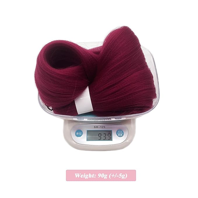 Red Burgundy Braiding Hair Pre Stretched Prestretched Braiding Hair 26 inch Kids Hypoallergenic Micro Synthetic Colored Hair Extensions for Braids