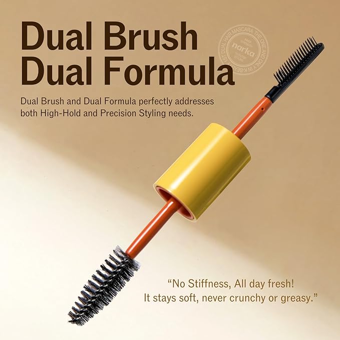 Hype Fit Hair Mascara – Flyaway Slick Stick & Edge Control with Dual-Brush Design for Precision Styling, Lightweight Non-Greasy Natural Hold, Easy-Wash Formula